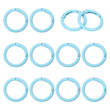 1.3" Spring O Rings, Spring Snap Keyring for Handbag, 12 Pack Sky Blue