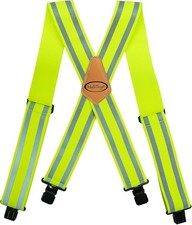 MELOTOUGH Reflective Safety Suspenders Work Suspenders with Hi Viz Lime Green