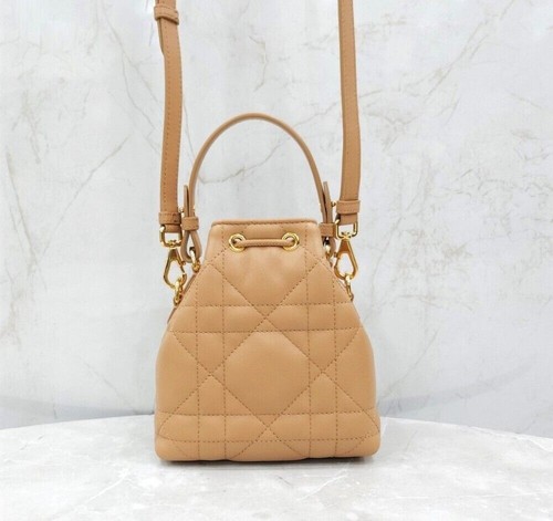 Dior Caro Nano Bucket Bag Light Gold Macro Cannage 5250UNOZ 145558704 - Picture 3 of 10