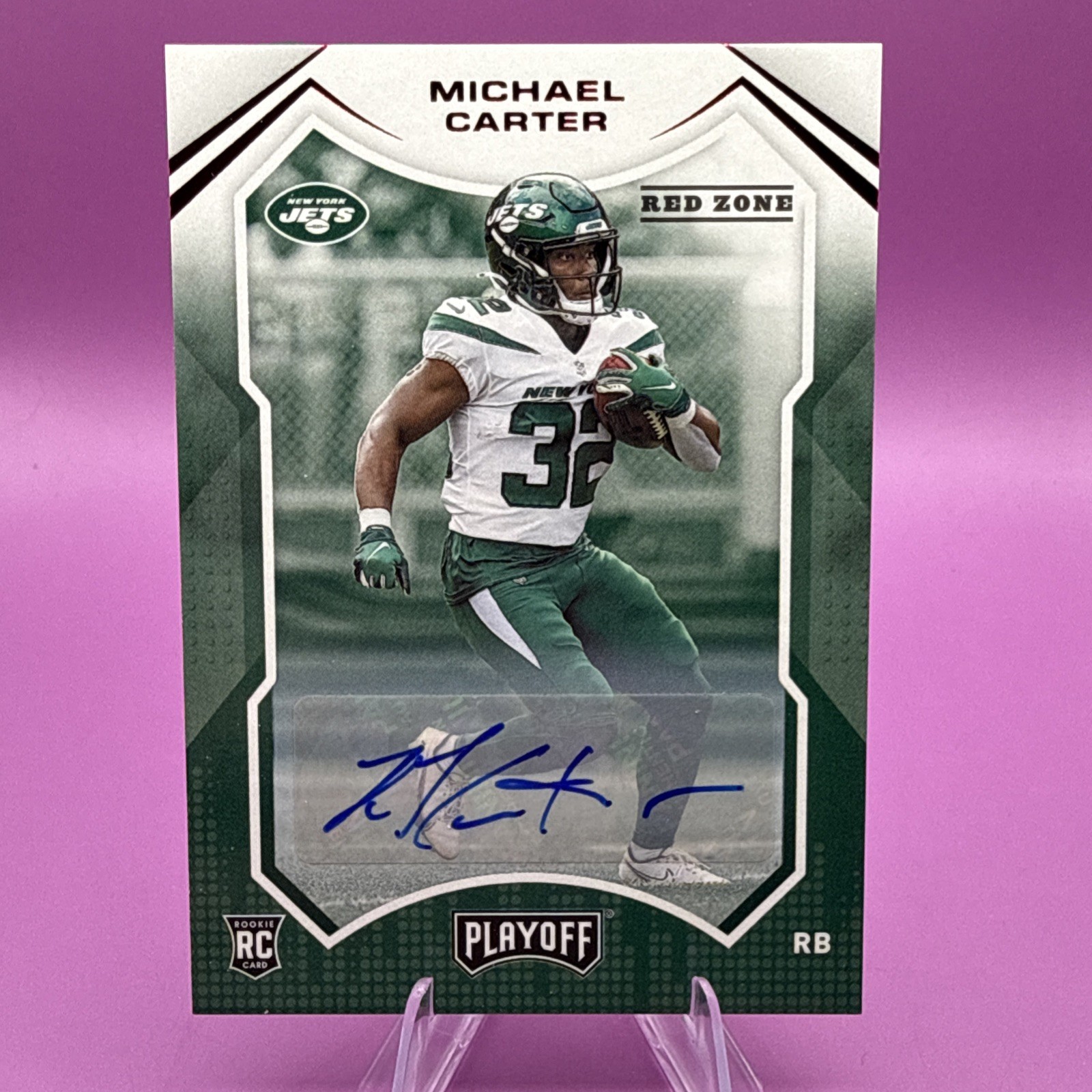 Michael Carter Panini Playoff #229 Autograph-Red Zone