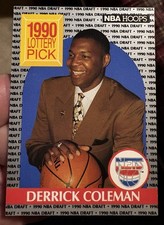 1990-91 NBA Hoops Derrick Coleman  #390 Rookie Lottery Pick  New Jersey Nets