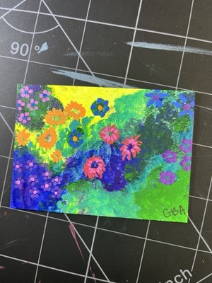 ''You can learn a lot from the flowers'' ACEO  by Goblin Beauty Art