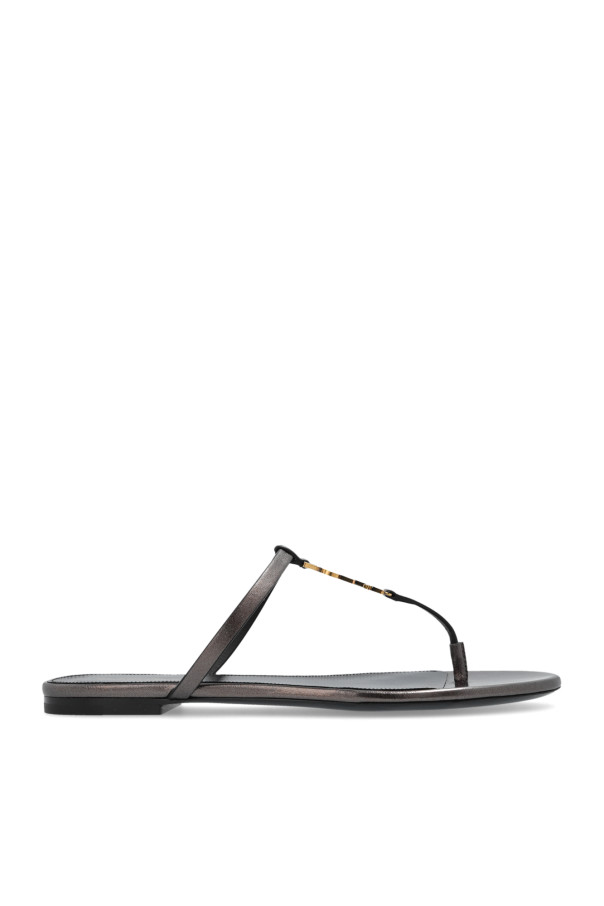 Saint Laurent - Women - Leather slides - Brown 188990₽