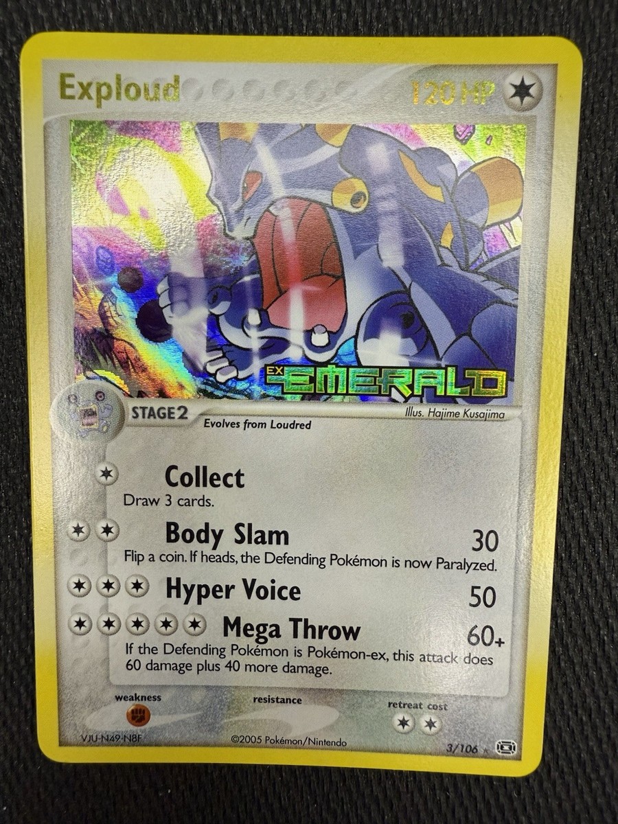 Exploud 3/106 EX Emerald Reverse Holo Rare Stamped Pokemon 2005 | eBay
