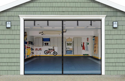 Magnetic Garage Door Screen for 1 Car Garage, 9X7 FT Double Door Magnetic Closur