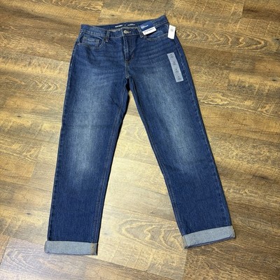 NEW Old Navy Mid Rise Wow Boyfriend Jeans Women s Size 4 Blue Denim