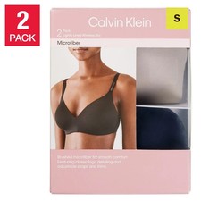 Calvin Klein Women's 2Pack Lightly Lined Microfiber Wirefree Bra 1806103 