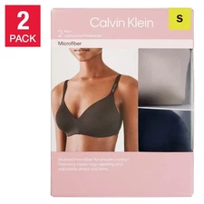 Calvin Klein Women's 2Pack Lightly Lined Microfiber Wirefree Bra(1806103)