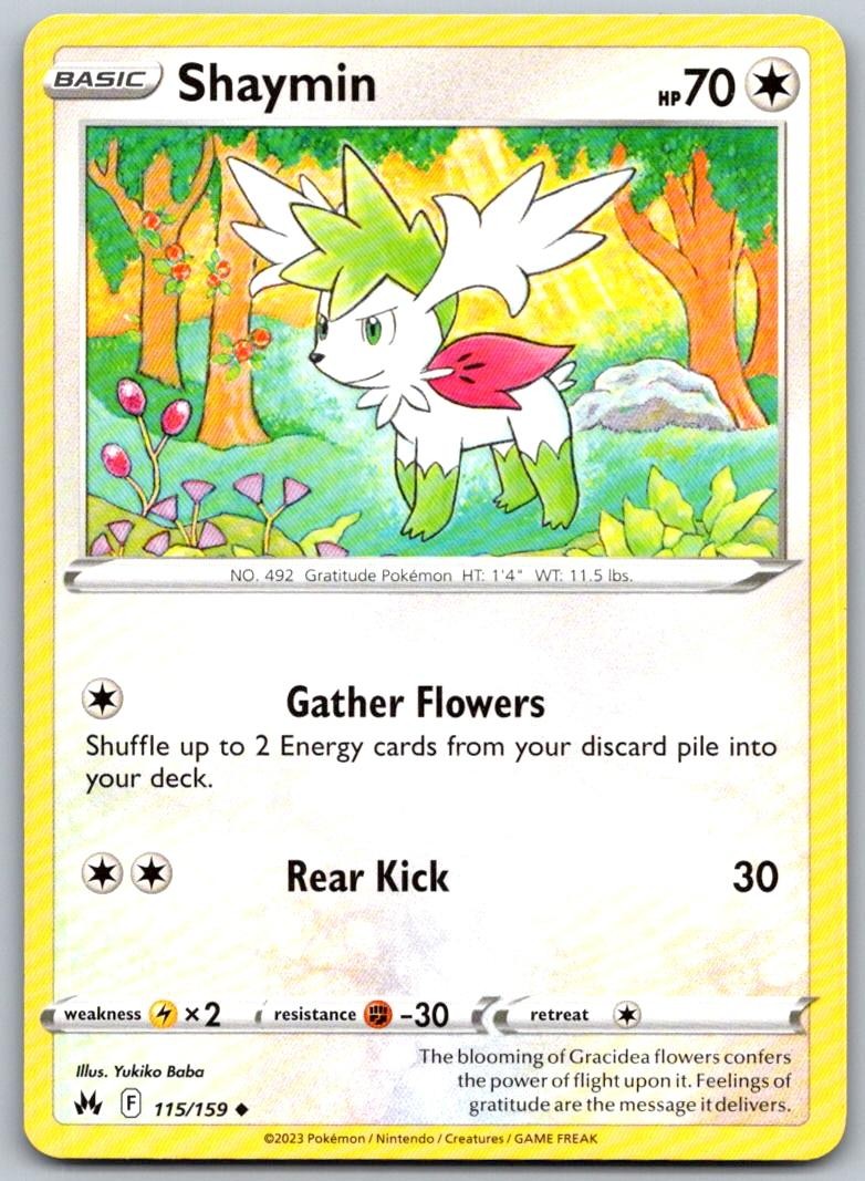 Shaymin 115/159 Uncommon Crown Zenith Pokemon Near Mint