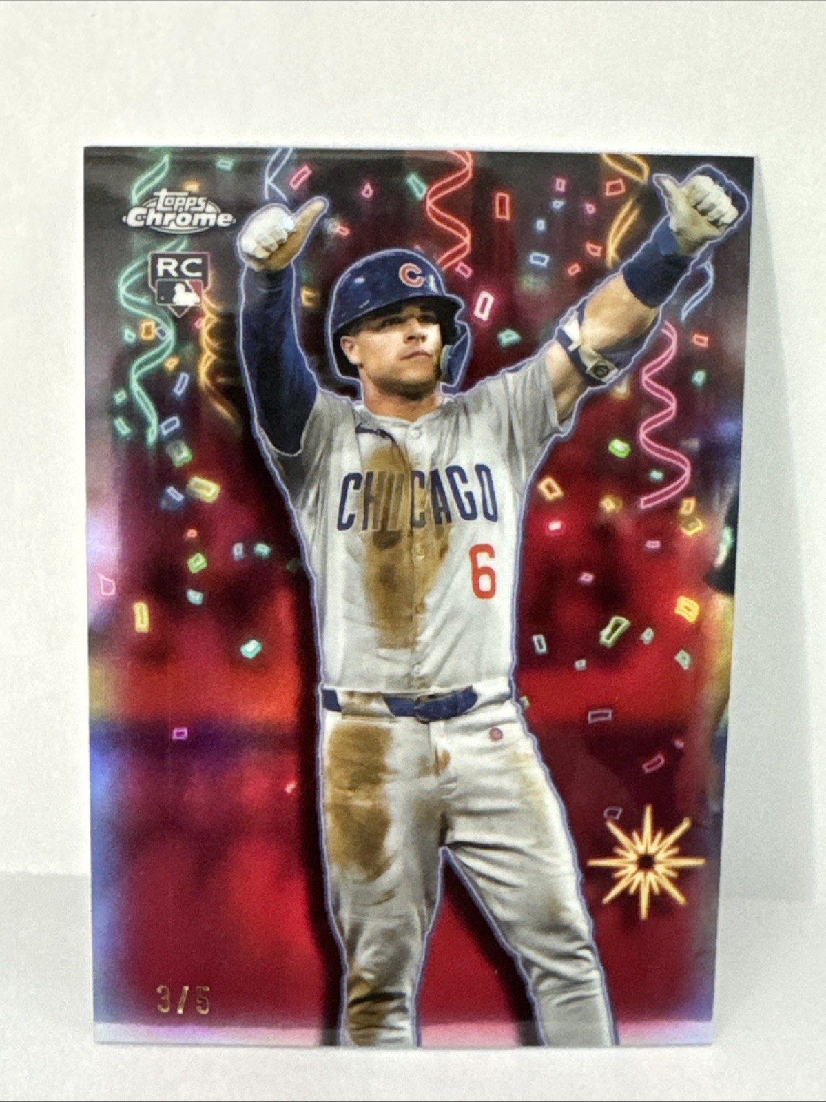 MATT SHAW 2025 Topps Chrome Update #CT-17 Red Celebracion RC #/5 - Cubs