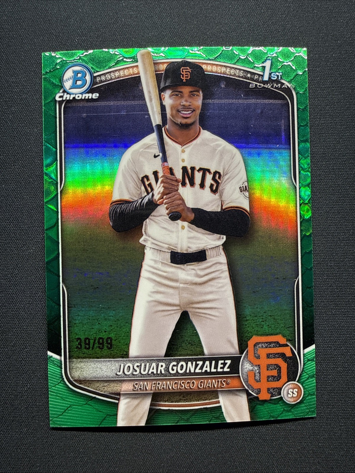 2025 Bowman Chrome Josuar Gonzalez 1st Reptilian Green Refractor /99 #BCP-153