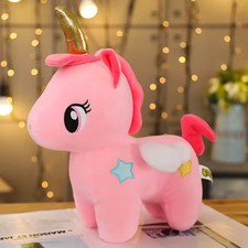 25cm Unicorn Pink Plush Doll Soft Stuffed Toy Pillow