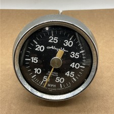 Vintage Airguide Power Boat Speedometer 0-50 Seaspeed Mph Movement Chrome
