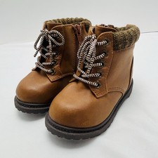 NWT Wonder Nation Toddler Girl Lace Up Brown Boots Fall Size 5 S060