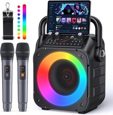 POWADD Portable Karaoke Speaker Set Bluetooth 5.0 Dual Mics Compact PA System