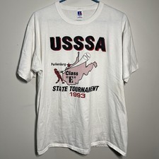 VTG Russell Athletic 1993 USSSA Baseball XL T Shirt Single Stitch 90s Streetwear