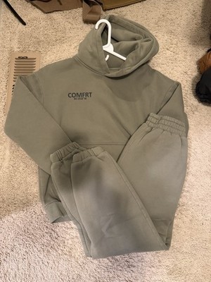 COMFRT Green 2-Piece Sweatsuit Set Hoodie & Pants Elastic Waist Women S
