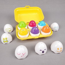 Tomy Hide N Squeak Eggs Carton Shape Color Sorting Toy 1993 Vintage Complete