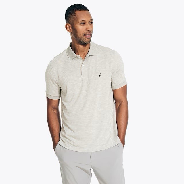 Nautica Men’s Short Sleeve Navtech Classic Fit Performance Polo Grey Heather XL