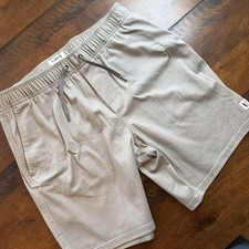 Linksoul Shorts Mens Large Green Casual Weekend Chino Stretch Drawstring 8 Inch