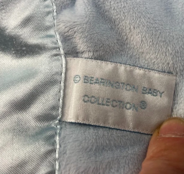 Bearington Azul Cachorro Perro Bebé Manta de Seguridad Peluche Lovey Grande 31" Marrón Satinado Foto 3 de 4