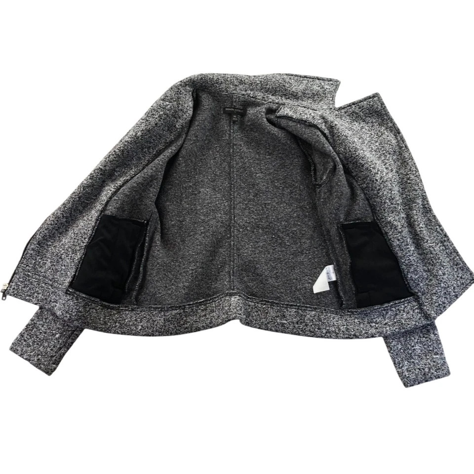 Chaqueta de Moto Banana Republic para Mujer XS Gris Tejida Texturizada Cremallera Clásica Preppy Foto 3 de 4