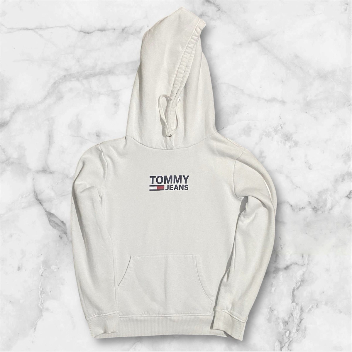 Tommy Jeans White Hoodie Medium Men's UK