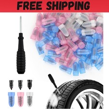 100PCS Tire Repair Screws Kit With Screwdriver 3 Sizes Rubber Plugs Flat Tires