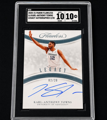 panini FLAWLESS Karl-Anthony Towns 良部 2020-21 Panini Flawless Karl Anthony Towns Auto /20 SGC 10 Auto 10