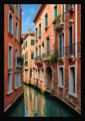 Epische Kanäle Venedig Gerahmtes Wandbild Poster Leinwanddruck Bild