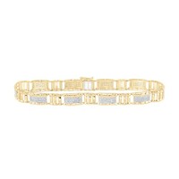 "10K Gelbgold Rund Diamant Fancy Link Statement 8,50\" Pave Armband 1,26 Ct."