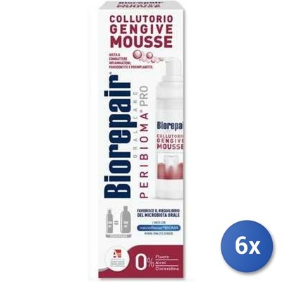 6x Biorepair Mundspülung Peribioma Mousse 200 Ml Multicolore