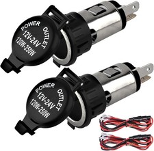 2 Pack DC 12V 120W Car Cigarette Lighter Female Power Outlet Socket Replacement
