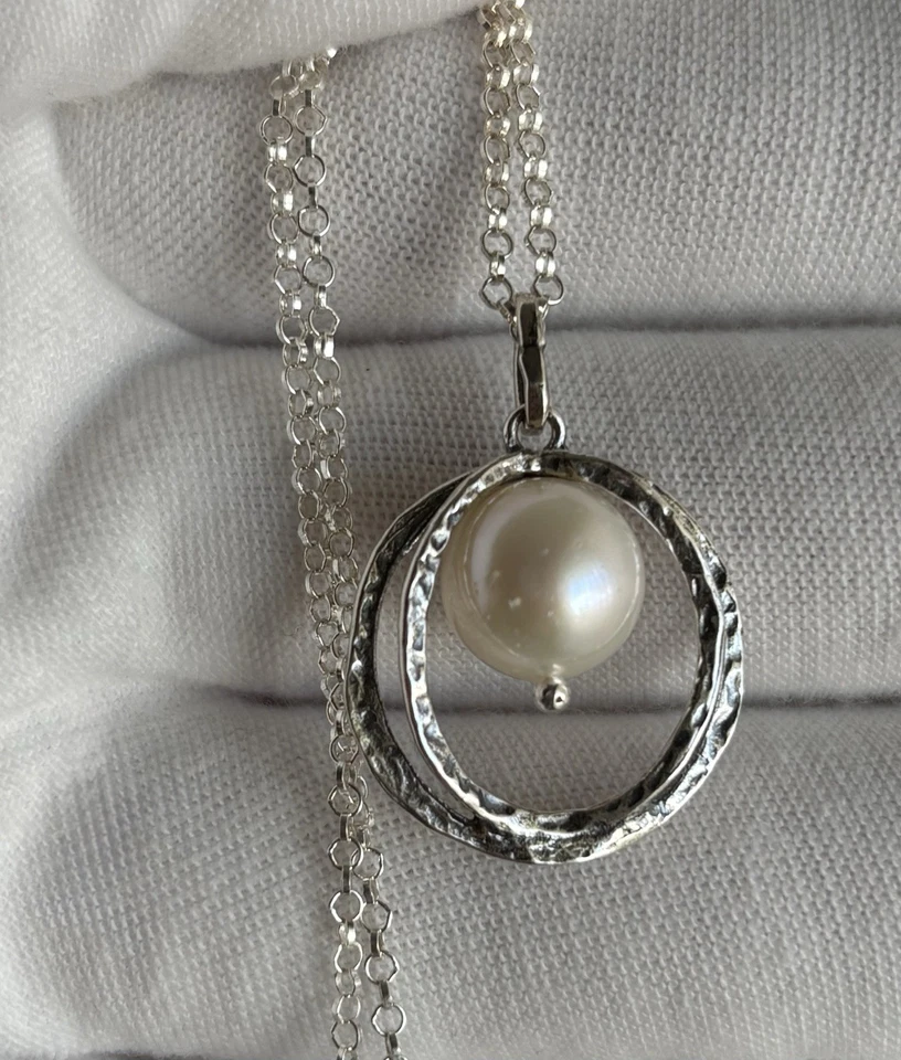 Collar de 20 pulgadas con colgante de perlas de agua dulce de plata esterlina 925 Silpada