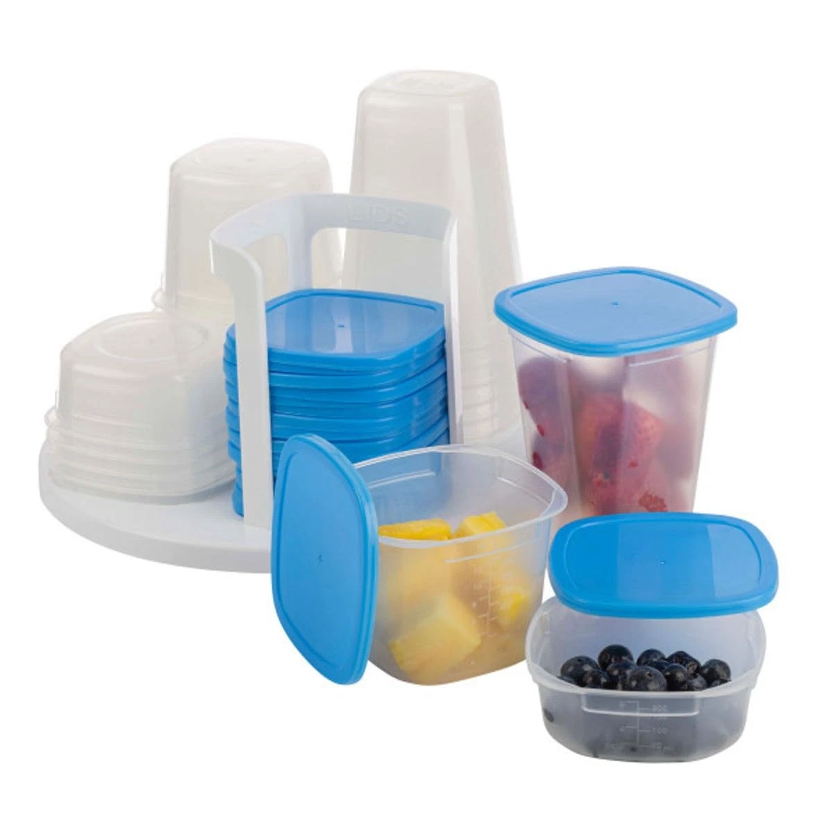 49 Piece Kitchen Containers Storage Set - 24oz, 16oz, and 8oz Plastic Food St...