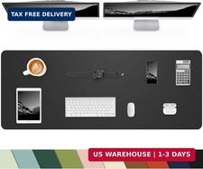 Leather Desk Pad Protector, Office Desk Mat, Large Mouse Pad, Non-Slip PU Leathe
