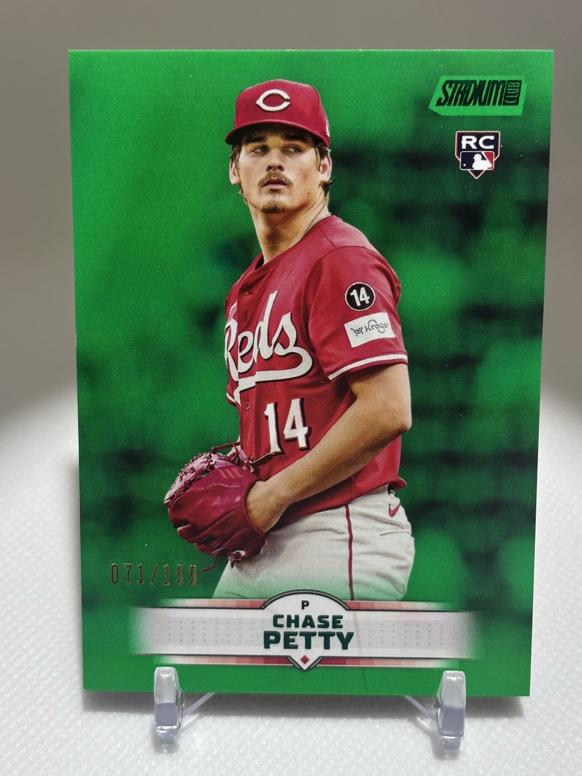 2025 Topps Stadium Club - Chase Petty #59 Green Foil /199 (RC) Reds Rookie RC