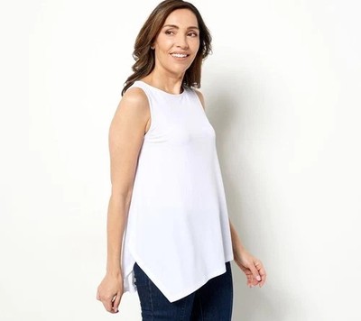 SUSAN GRAVER Size 3XP  Liquid Knit  Tank  Top Asymmetrical Modern Essentials