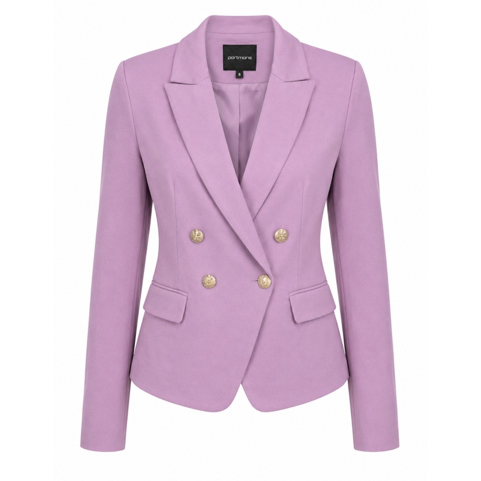 Portmans Blazer Size 8 AUS 4 US Lilac Double Breasted Work Corporate Jacket