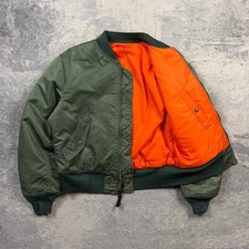 Alpha Industries MA1 Bomber Jacket Medium Men?s 90s Made in USA Reversible