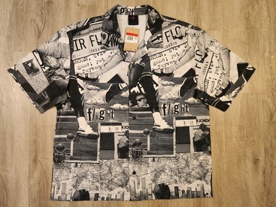 Nike Air Jordan Essentials Retro Button Down AOP Shirt Size Large Jumpman 2021