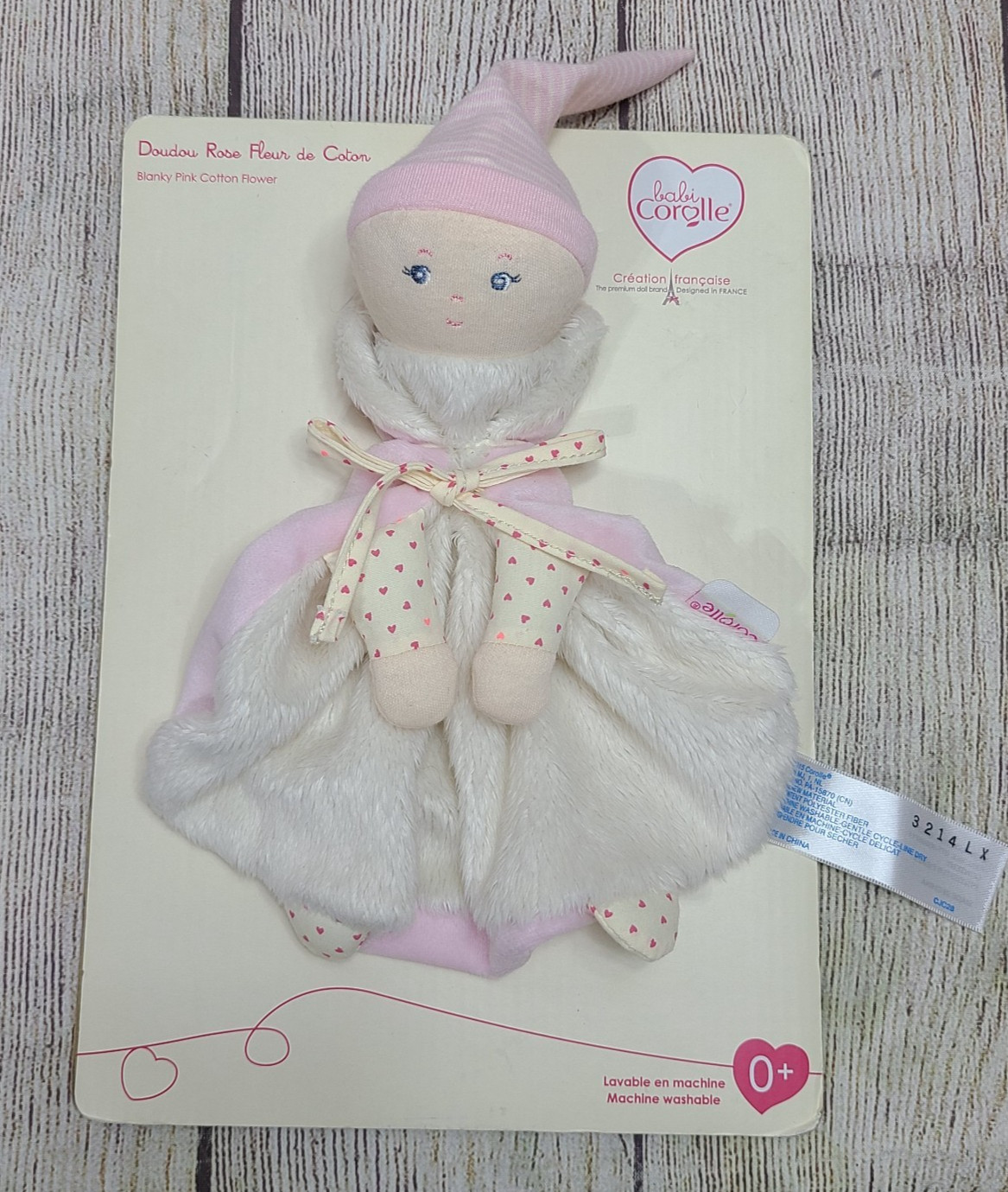 Baby Corolle Pink Cotton Flower Blanky Doll Lovey Toy Soft 9