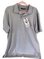 Men's Lt Gray Classic Fit Stretch Cotton Pique Polo Size Medium Member's Mark