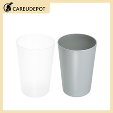 2Pcs Bathroom Toothbrush Tumblers Cup Set PP Cup Color Clear Gray 4.52''x3.03''