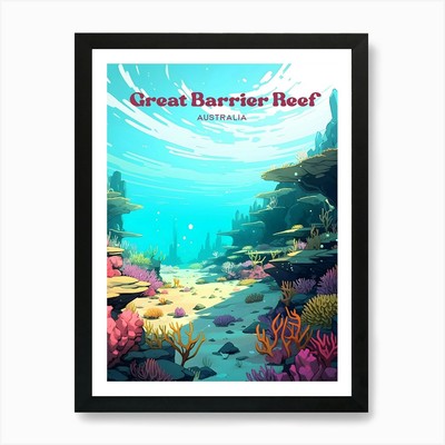 Great Barrier Reef Australien Underw gerahmtes Wandbild Poster Leinwanddruck Bild