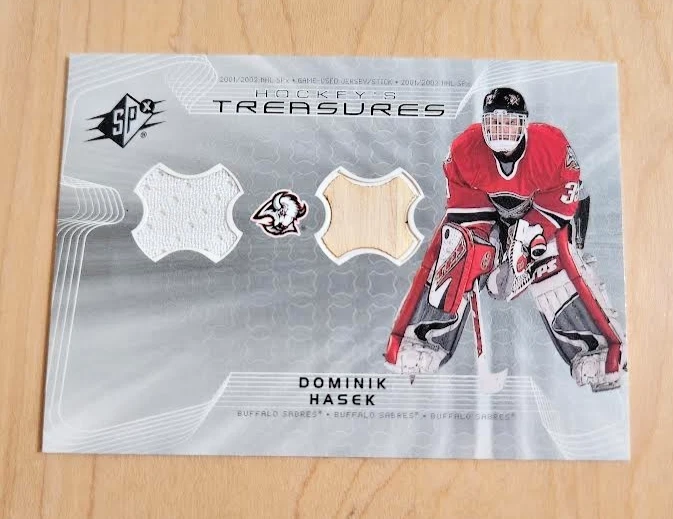 2001-02 UD Upper Deck SPX Dominik Hasek Hockey Treasures Stick Jersey