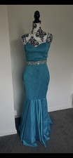 LIPSY VIP turquoise Fishtail Dress Size 10 UK Evening Wedding Prom Cruise Ball