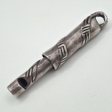 Vintage 925 Sterling Silver Ornamental Twisted Design 2.75" Long Tube Whistle