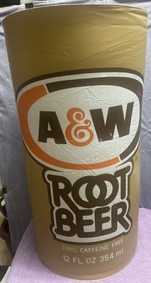 Vintage 1970's A&W ROOT BEER/Sugar Free Root Beer Inflatable Can Sign ~ 30  Tall