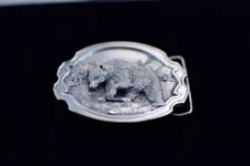 Vintage 1984 Grizzly Bear Belt Buckle - Siskiyou Buckle Co.